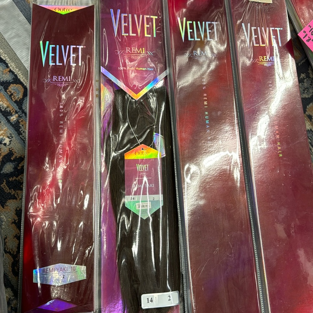 Straight Velvet Remi 100% Yaki Human Hair Natural Extensions color 2